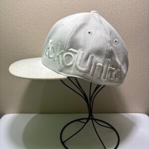 Ecko Unltd Vintage Y2K White Embroidered Flat Brim Fitted Hat